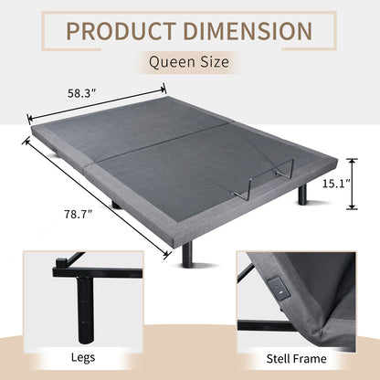 Adjustable Bed Base with Wireless Remote