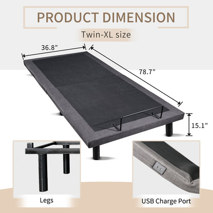 Adjustable Bed Base with Wireless Remote